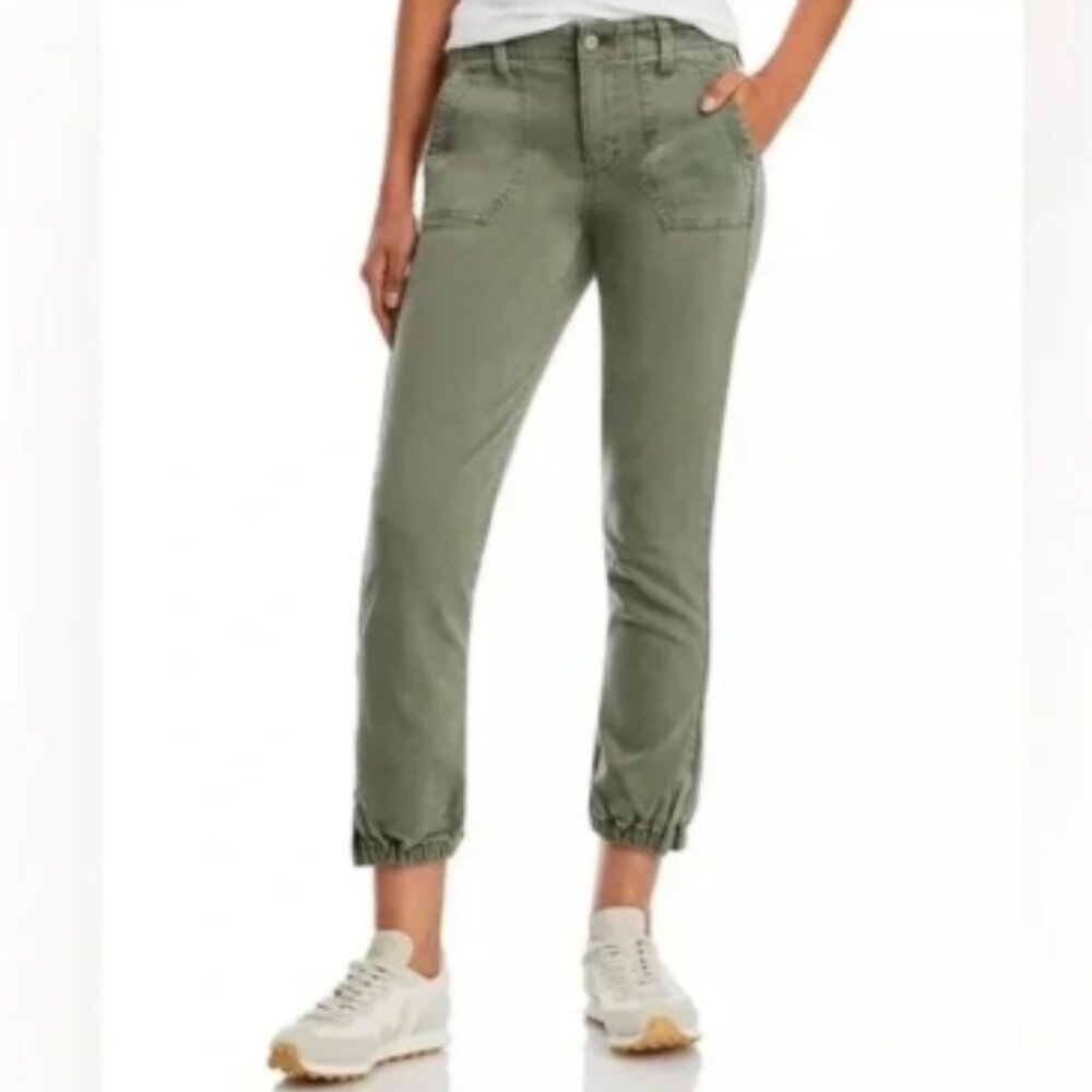 Paige Mayslie Jogger Pants Size 28 Olive Green Cropped Ankle Zip Stretch EUC - Picture 15 of 15